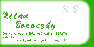 milan boroczky business card